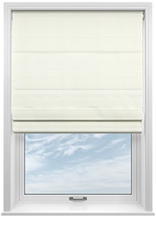 Atina (Blackout), Pure Ivory - Motorised Roman Blind